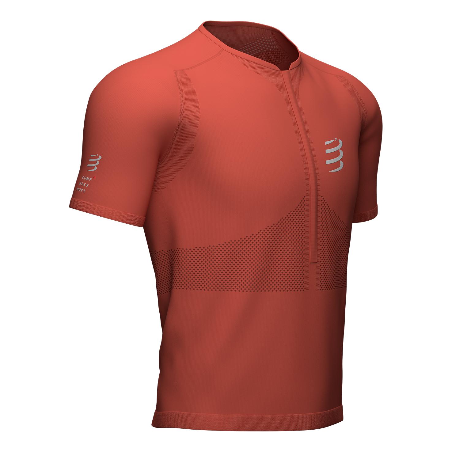Compressport Trail Half-Zip Fitted Short Sleeves Top Rouge S 