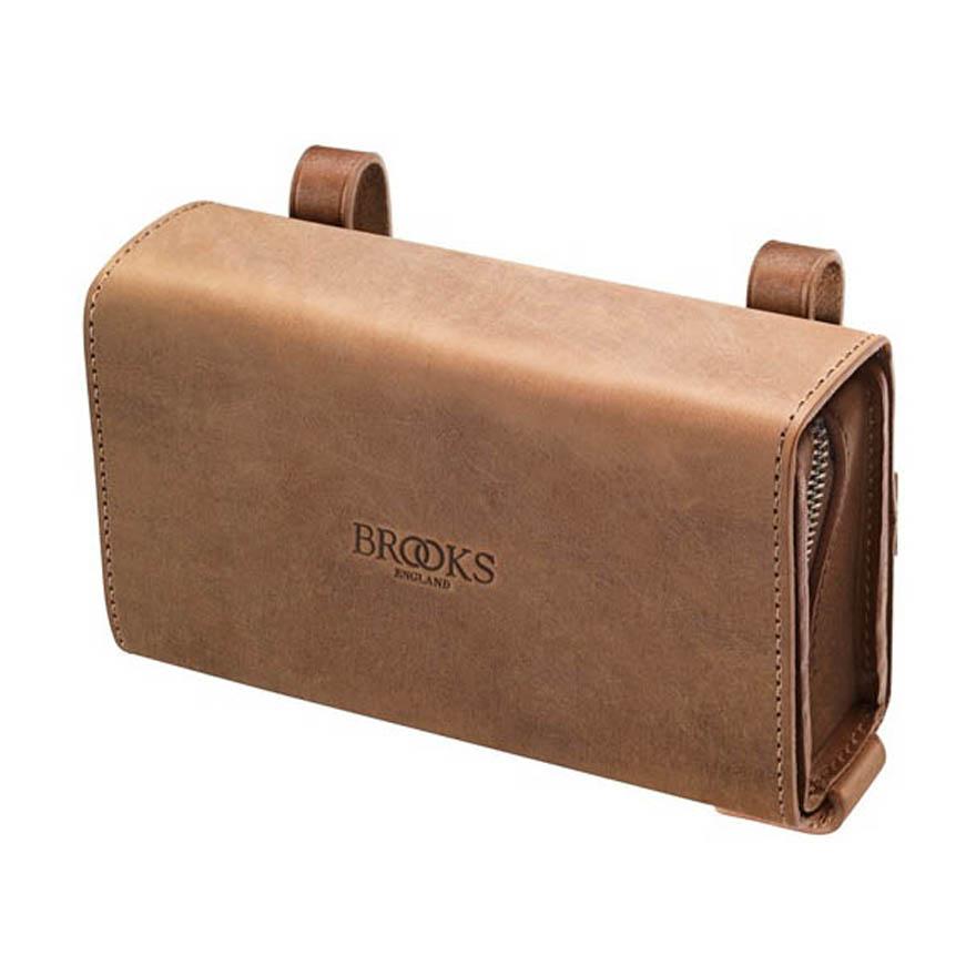 Brooks England D-Shaped Zipped Bag Marron 