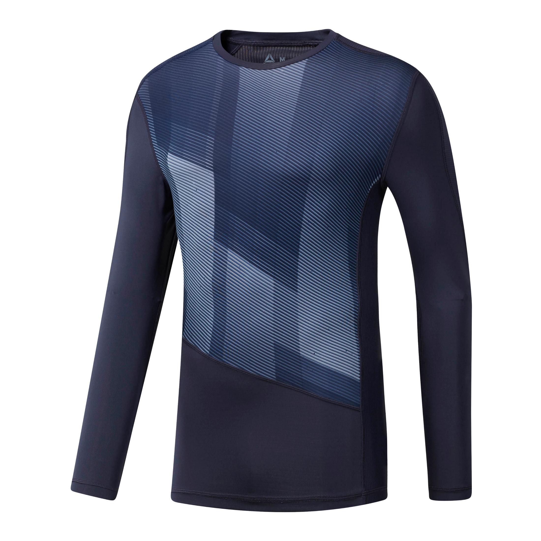 Reebok Long Sleeve Compression Tee - AOP Bleu foncé S 