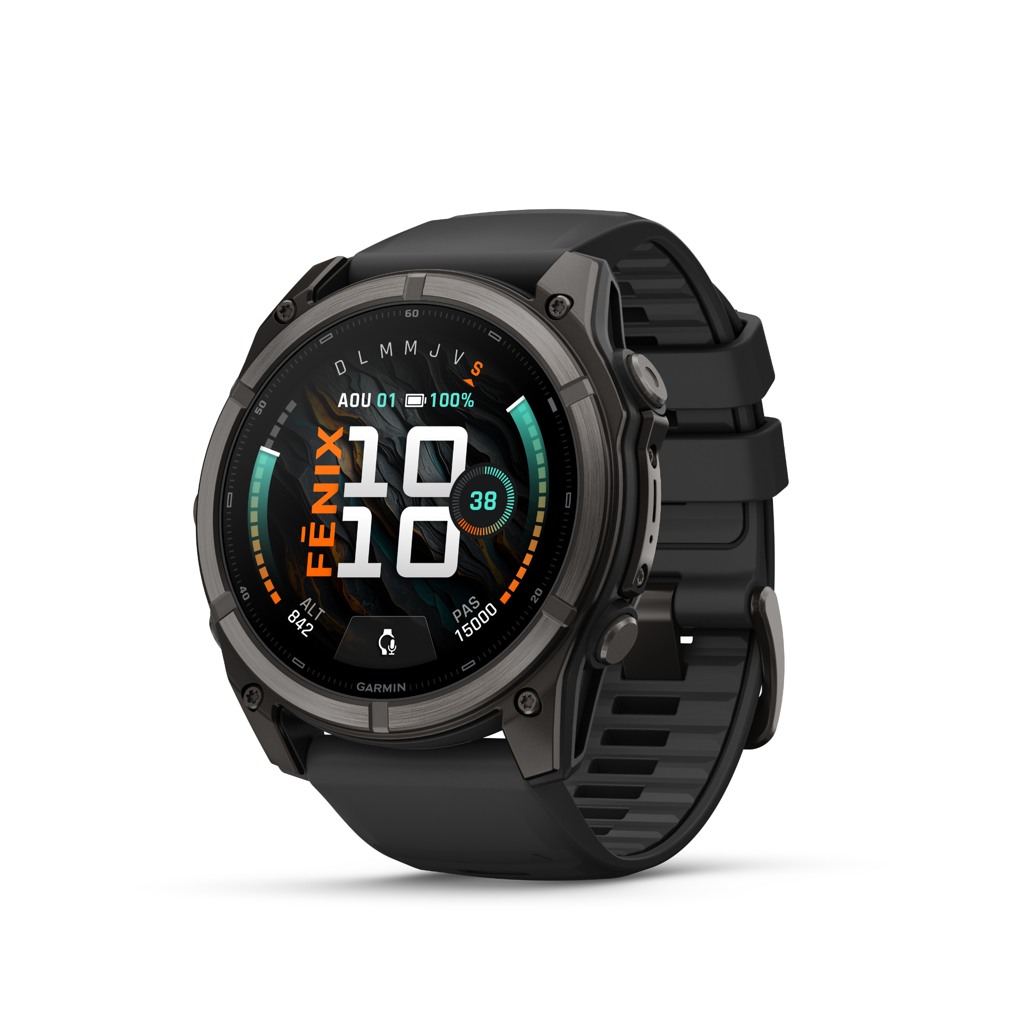 Garmin Noir Fenix 9 Amoled Sapphire Titane Carbon Gray Dlc 51Mm Nero