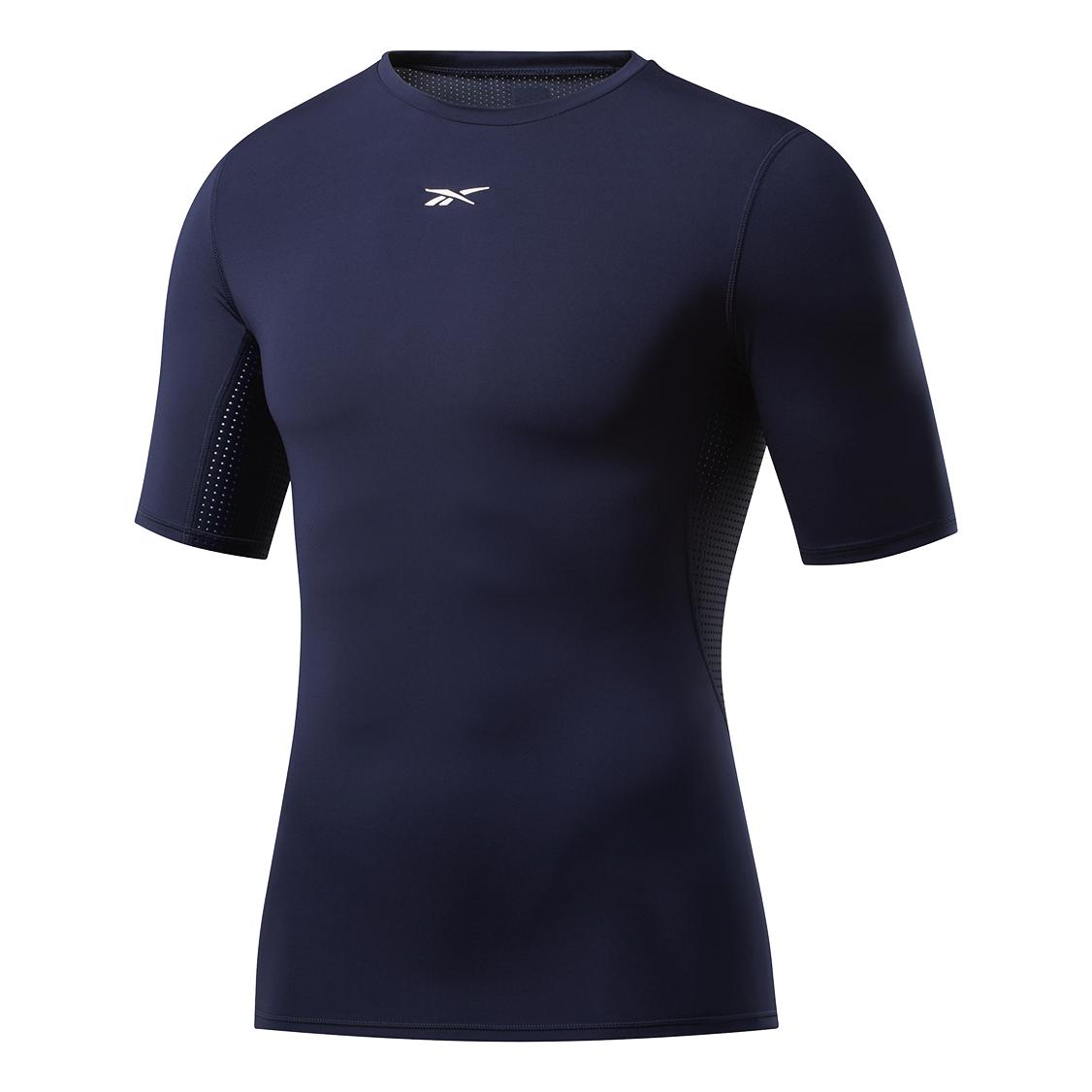 Reebok Ubf Short Sleeves Compression Bleu marine L