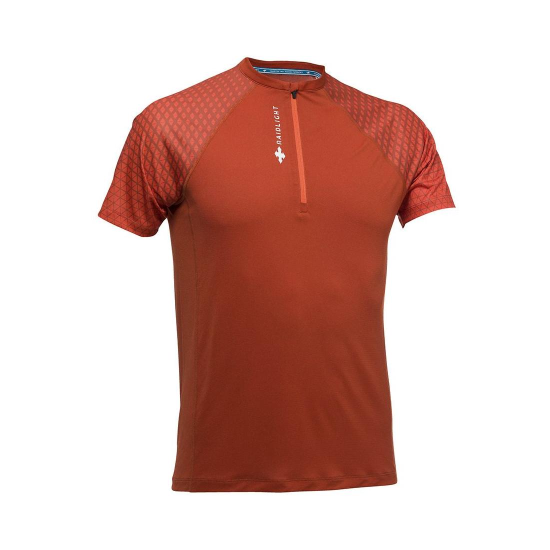 Raidlight Activ Run Short Sleeve Zip T Orange L 