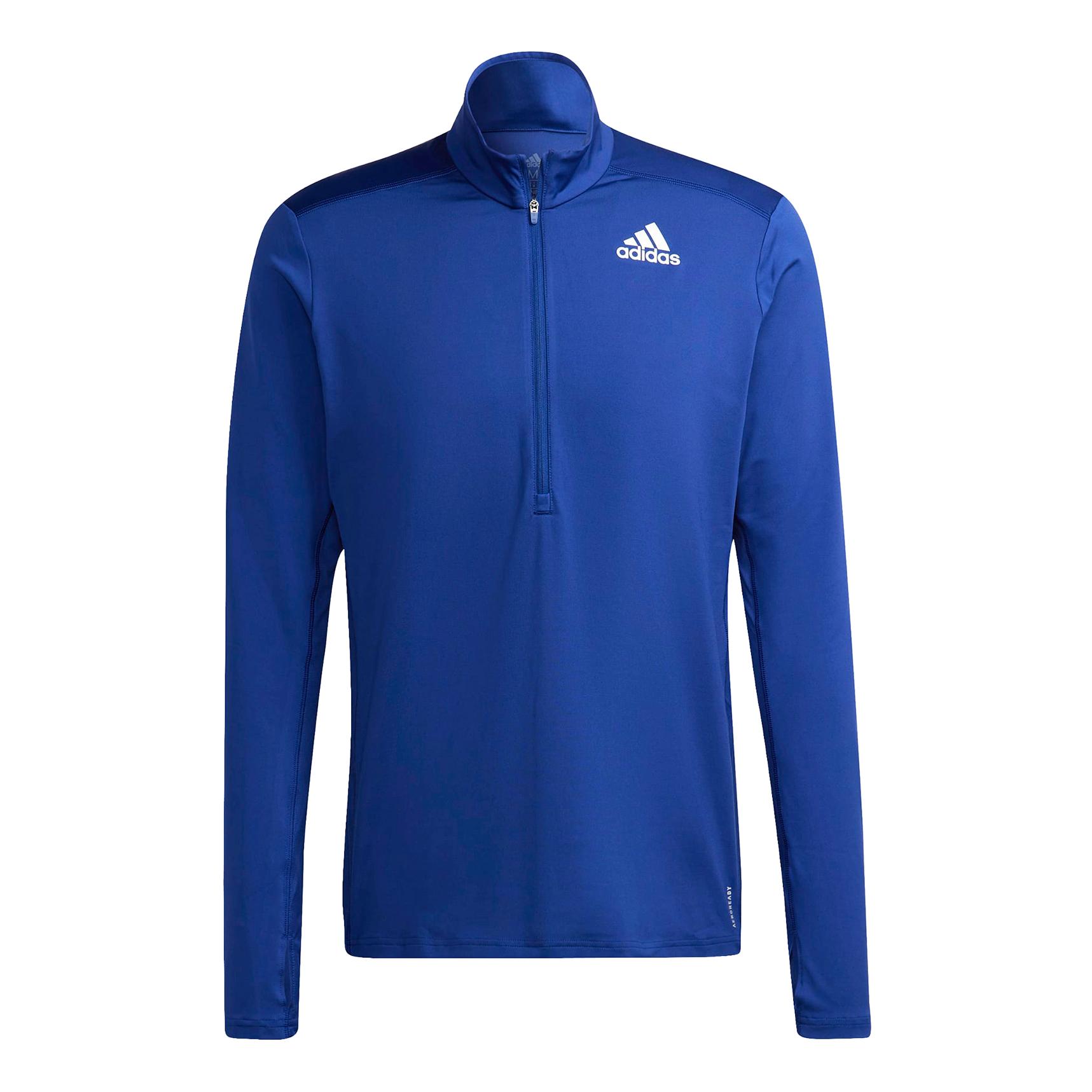 Adidas Own The Run 1/2 Zip Long Sleeve T-Shirt Bleu M 