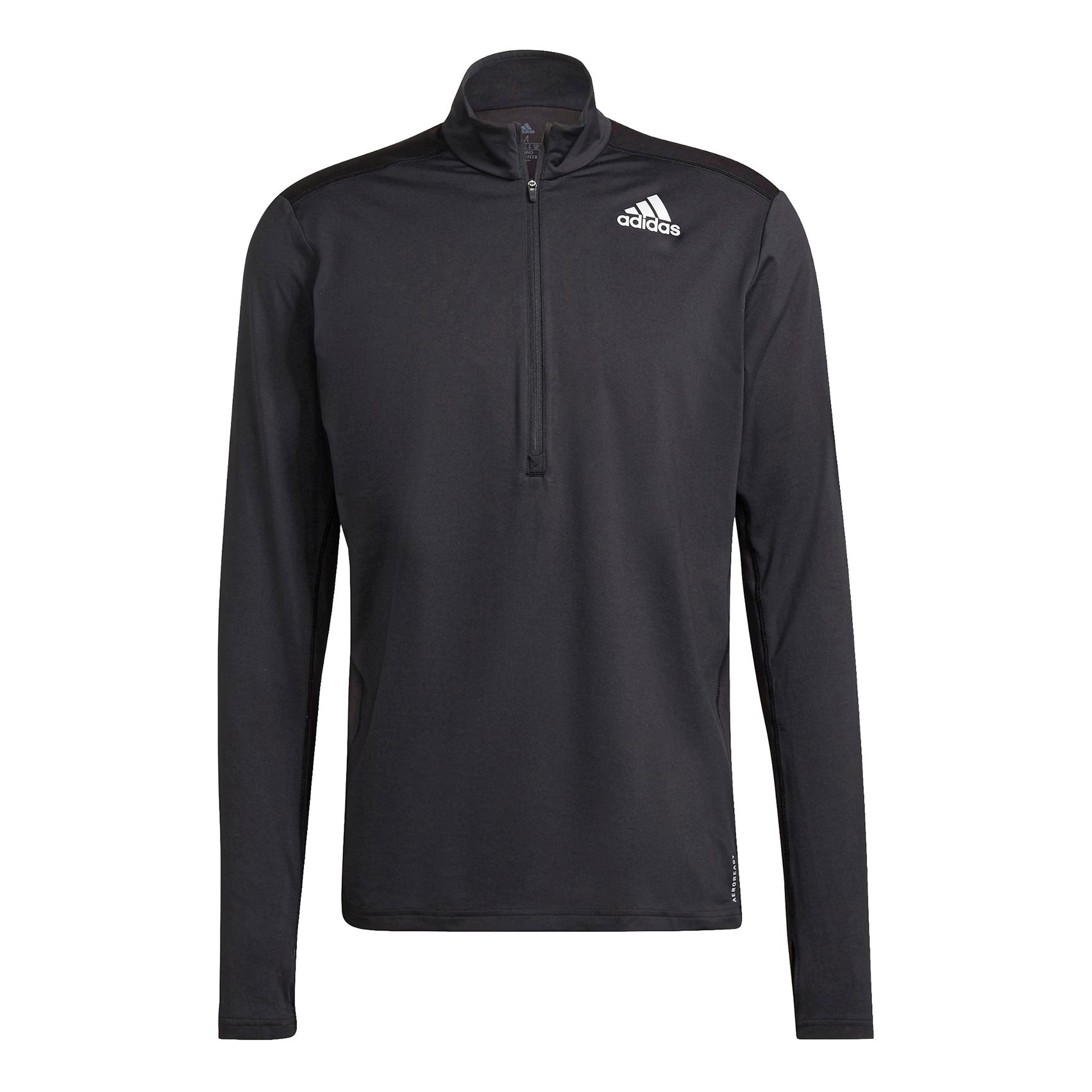Adidas Own The Run 1/2 Zip Long Sleeve T-Shirt Noir L 
