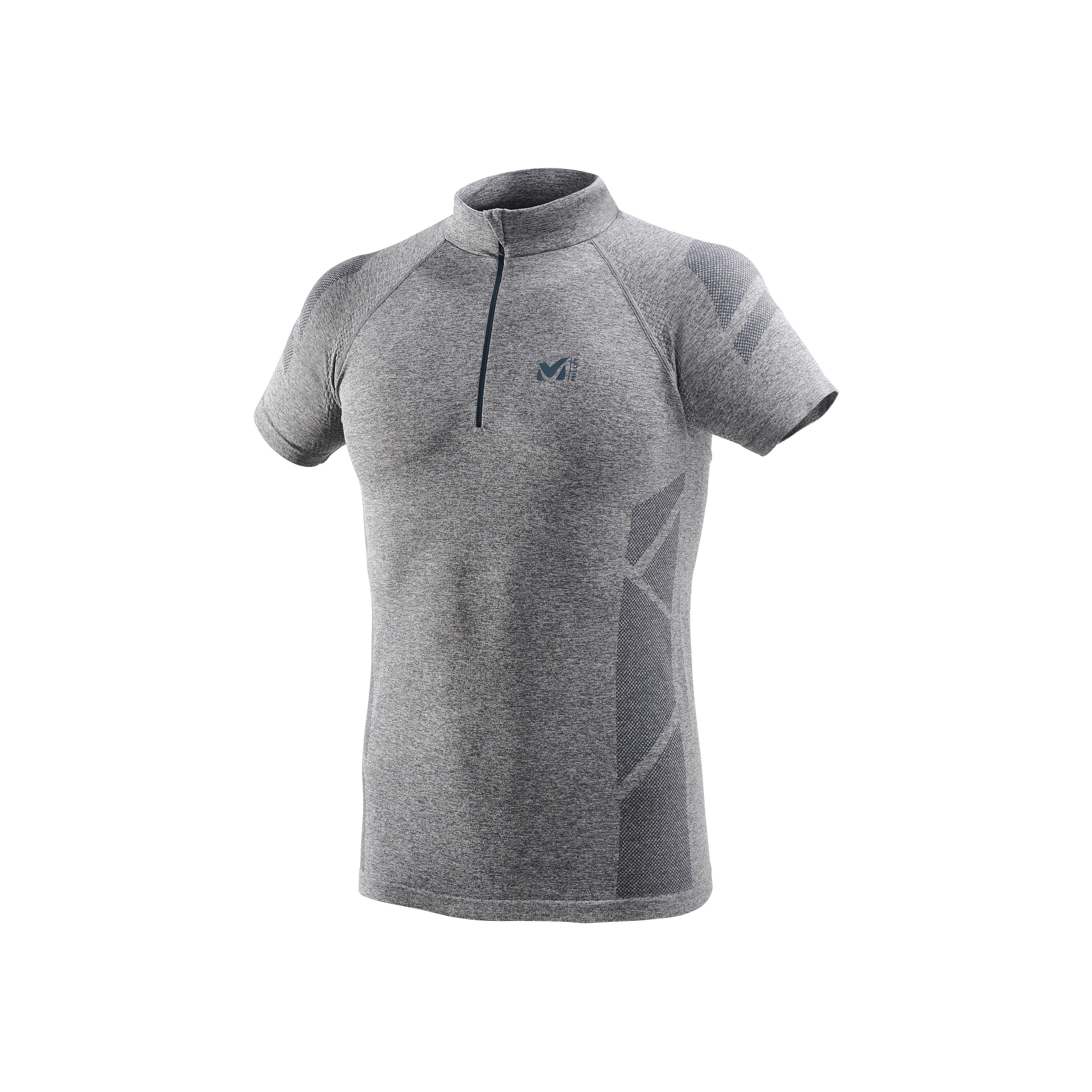Millet LTK Seamless Light Zip Short Sleeve Gris clair XL 