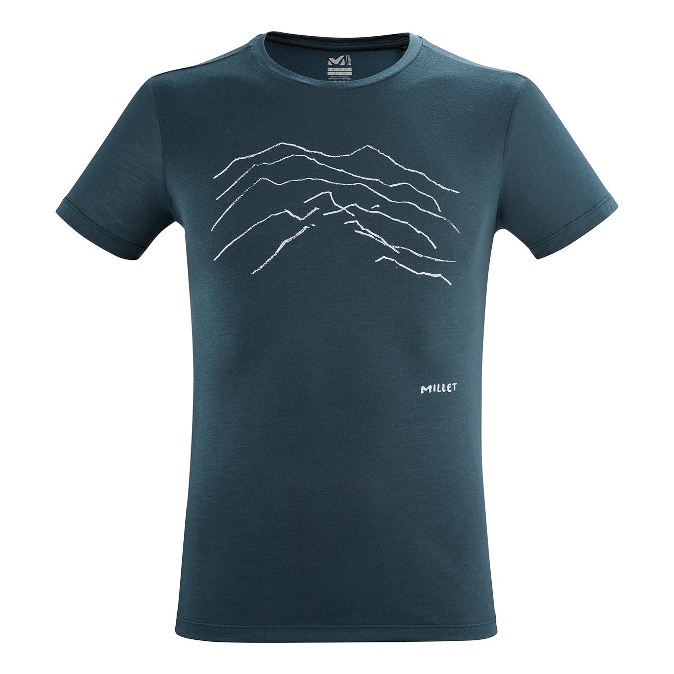Millet Blurry Mountains T-Shirt Short Sleeve Bleu marine S 