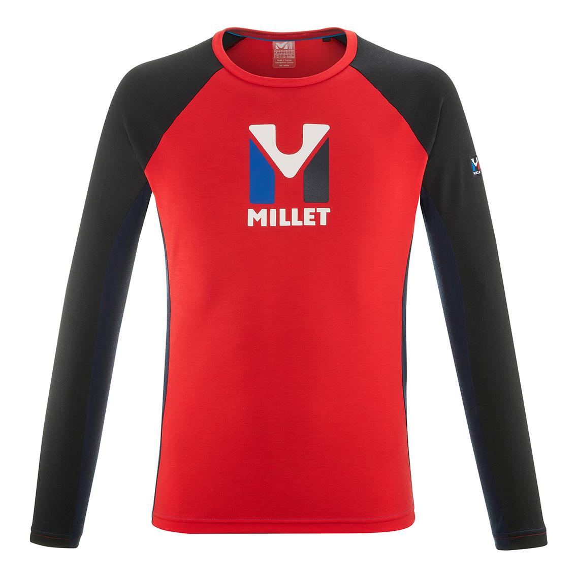 Millet Trilogy Logo Wool Ts Ls M Rouge M 