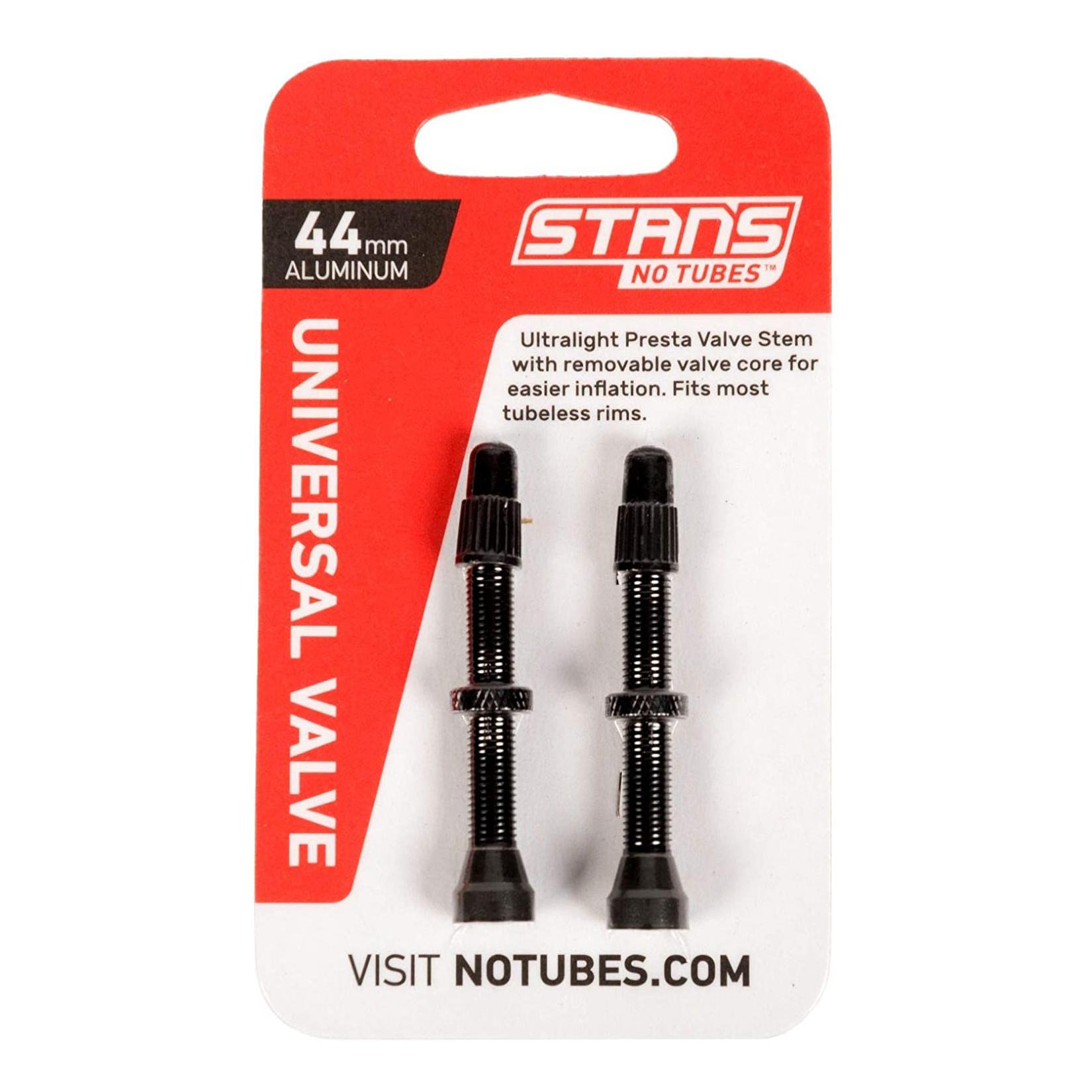 Stan's Notubes Valve universelle tubeless presta 44mm Noir 