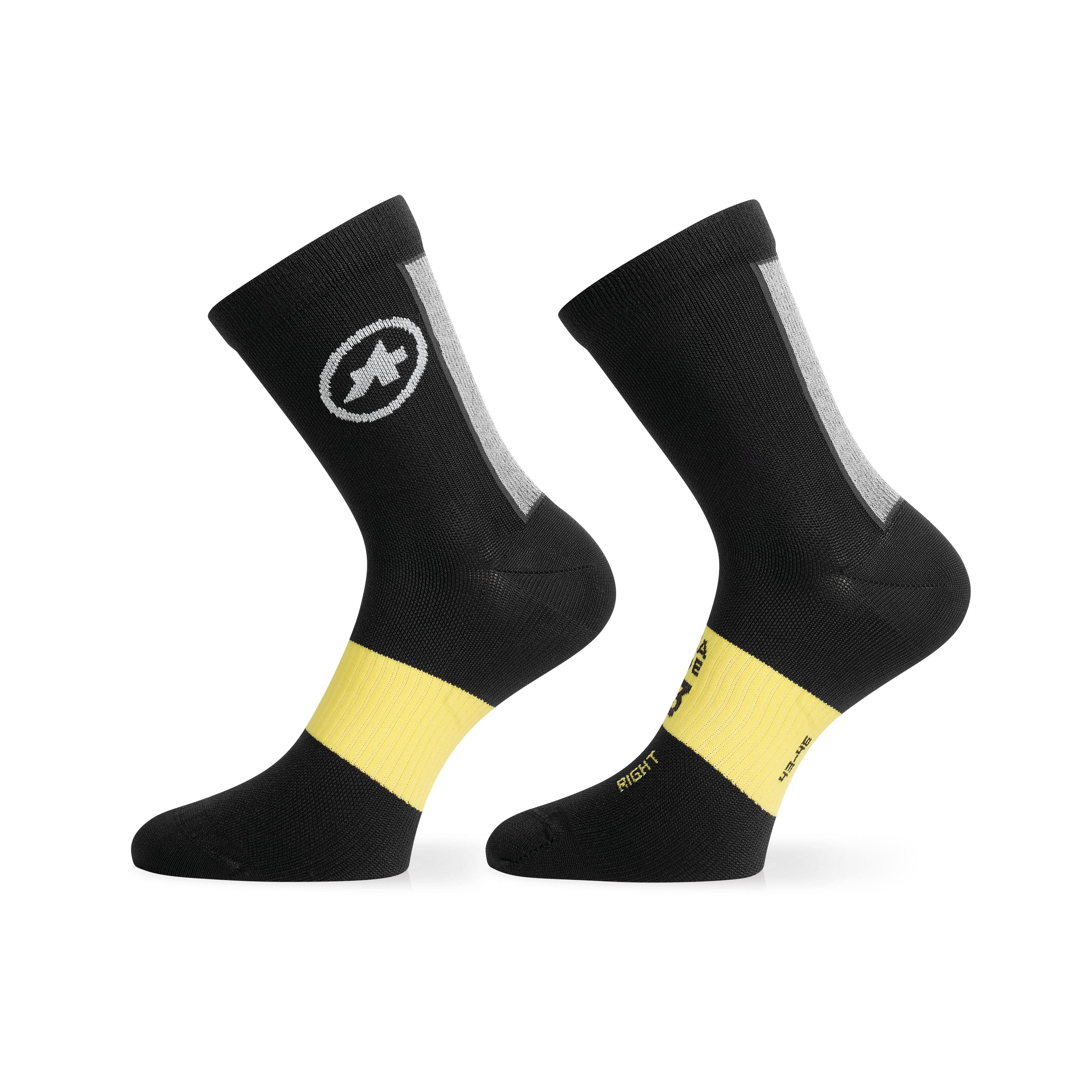 Assos Chaussettes Spring Fall Noir/Jaune Noir M/L 