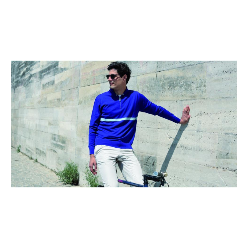 Louison Bobet Pull Leger Porticcio 69 Bleu S 