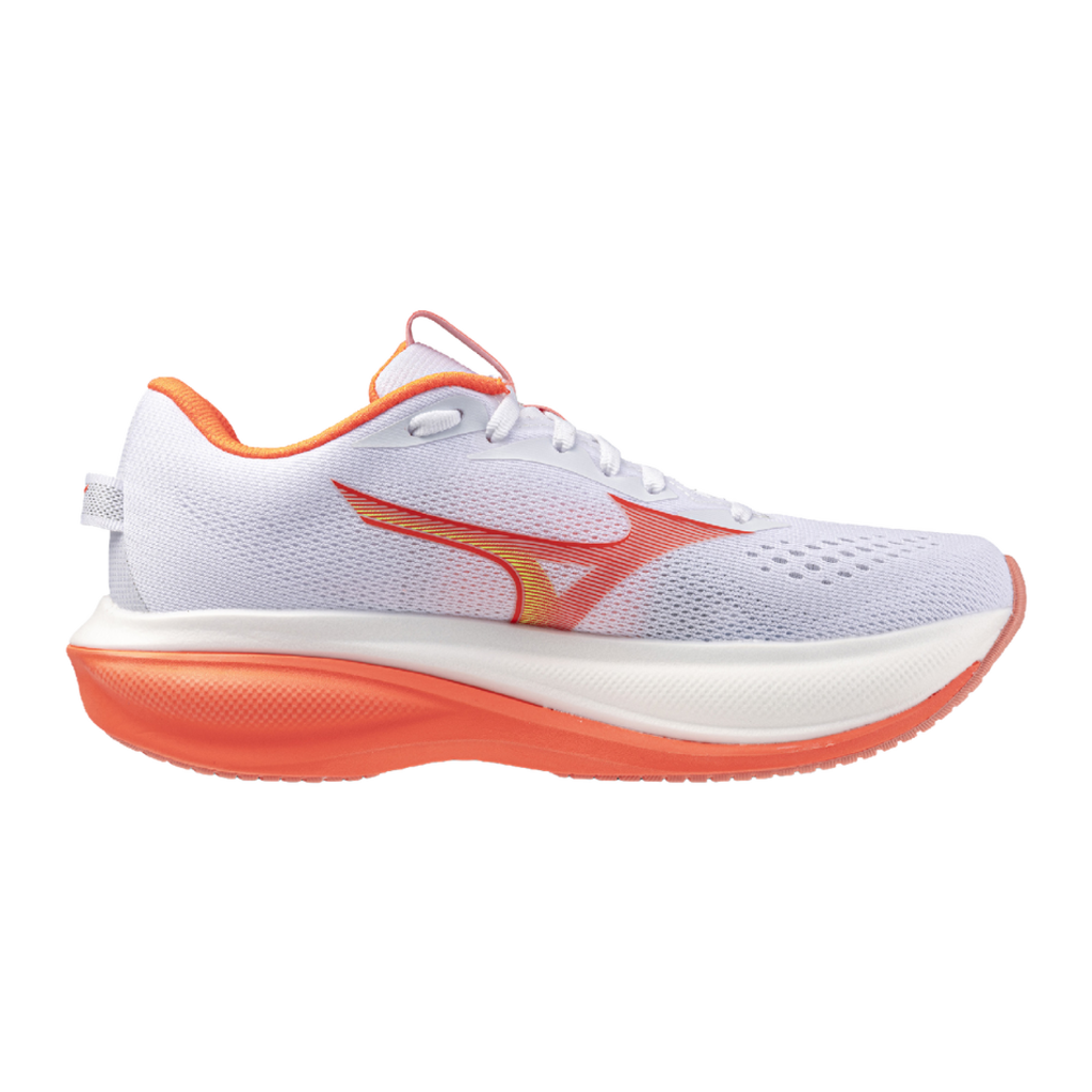 Mizuno Women's White Wave Rider 30 | /Flamingo Coral/Lime Pulp - / 6.5 / Standard - Image 3