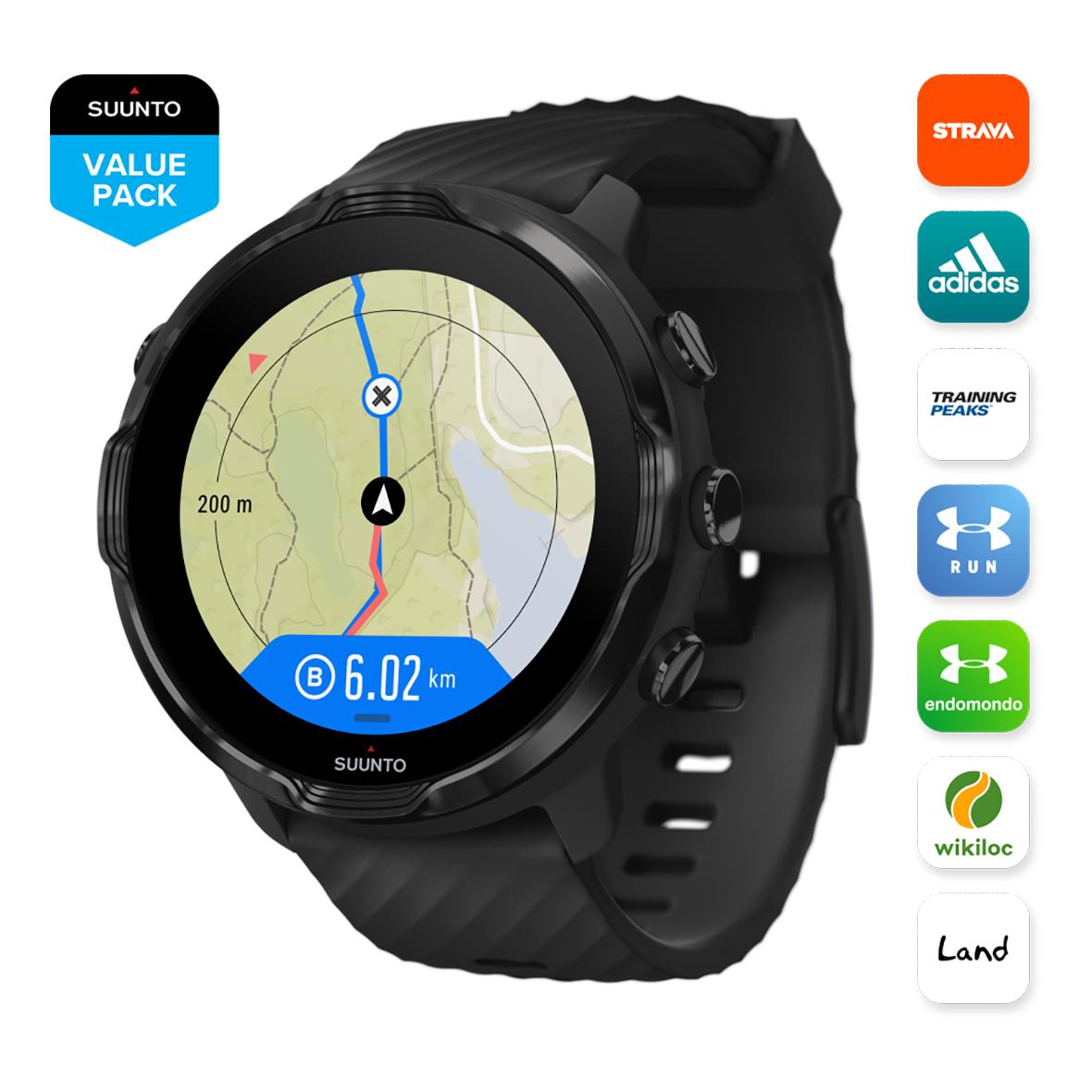 Montre gps cardio sans ceinture black suunto noir