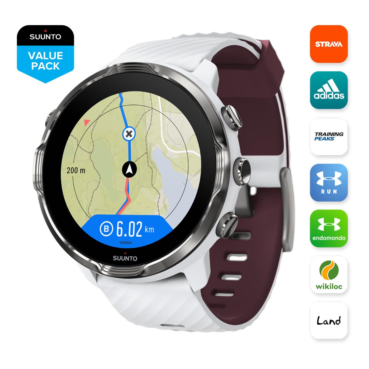 Montre Connectée SUUNTO 7 Blanche Bordeaux - GPS, Fréquence Cardiaque - Occasion