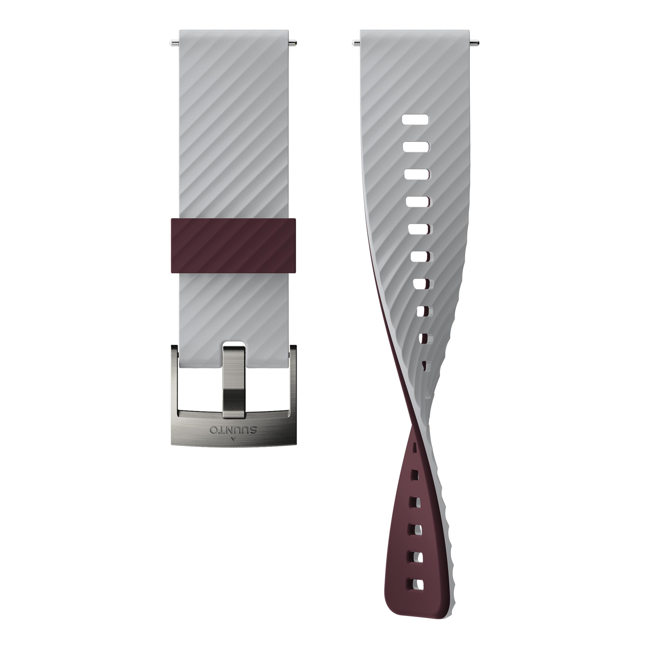 Suunto Bracelet Suunto 24mm Urb3 Silicon White Burgundy M Gris clair