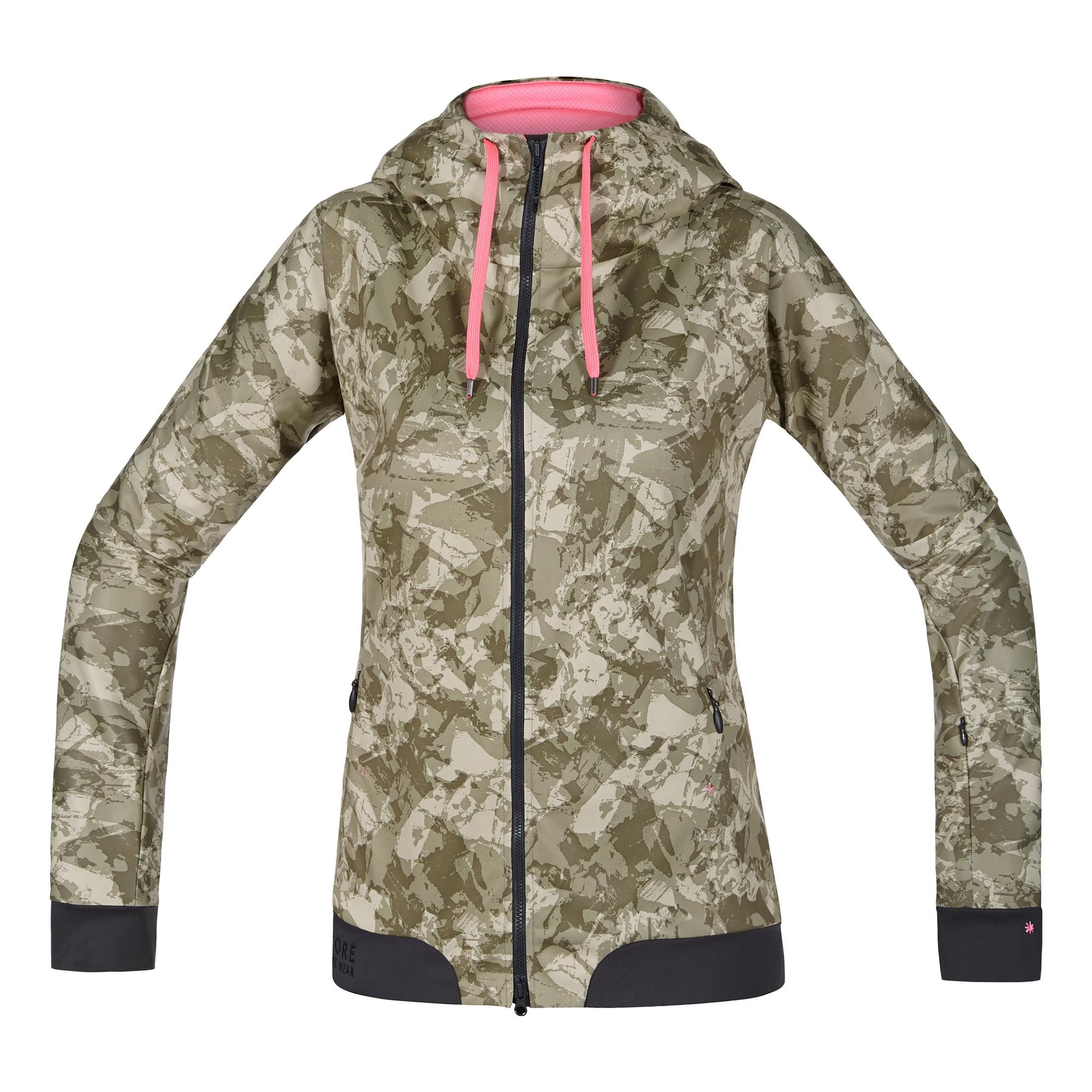 Gore Wear Maillot À Capuche Power Trail Print Windstopper Soft Shell Vert militaire 34 