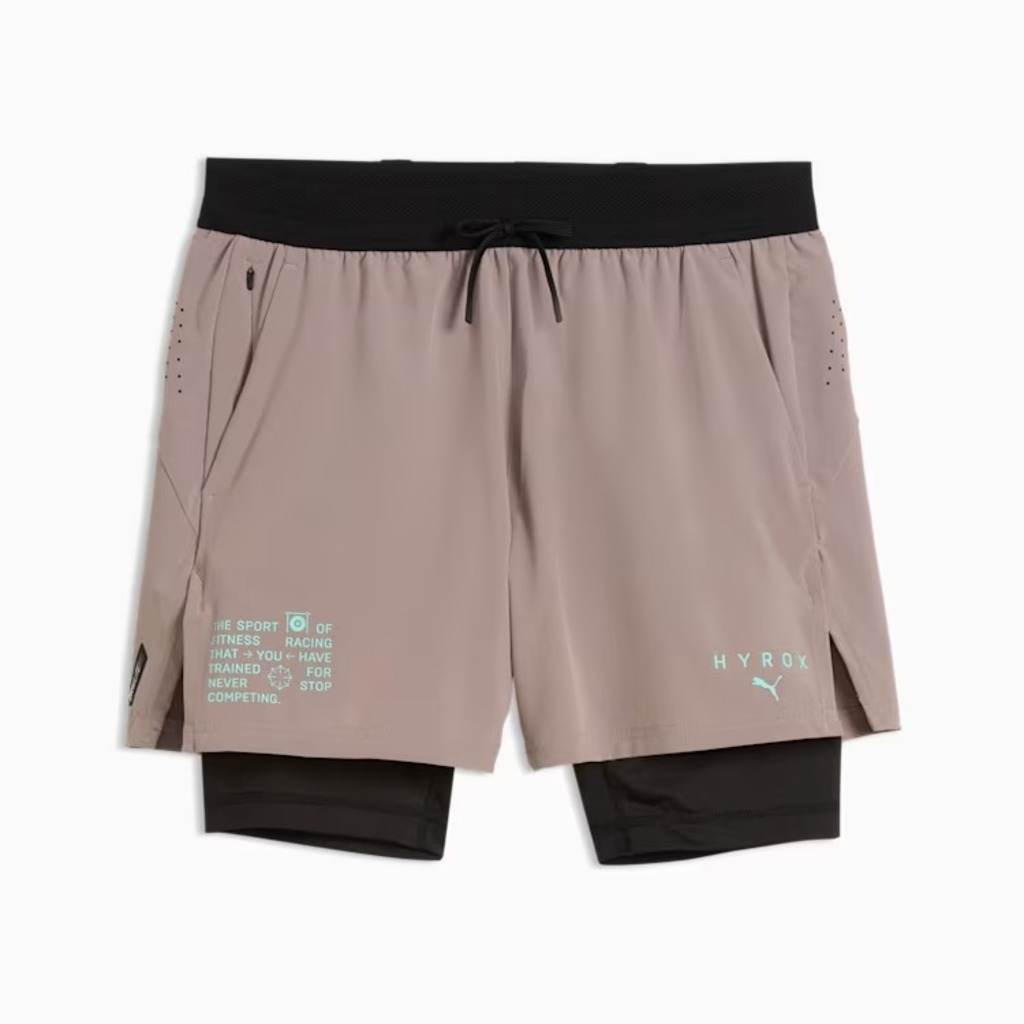 Shorts PUMA x HYROX PWRMODE 2 in 1 da uomo, Accessori, Beige, S - Immagine 3