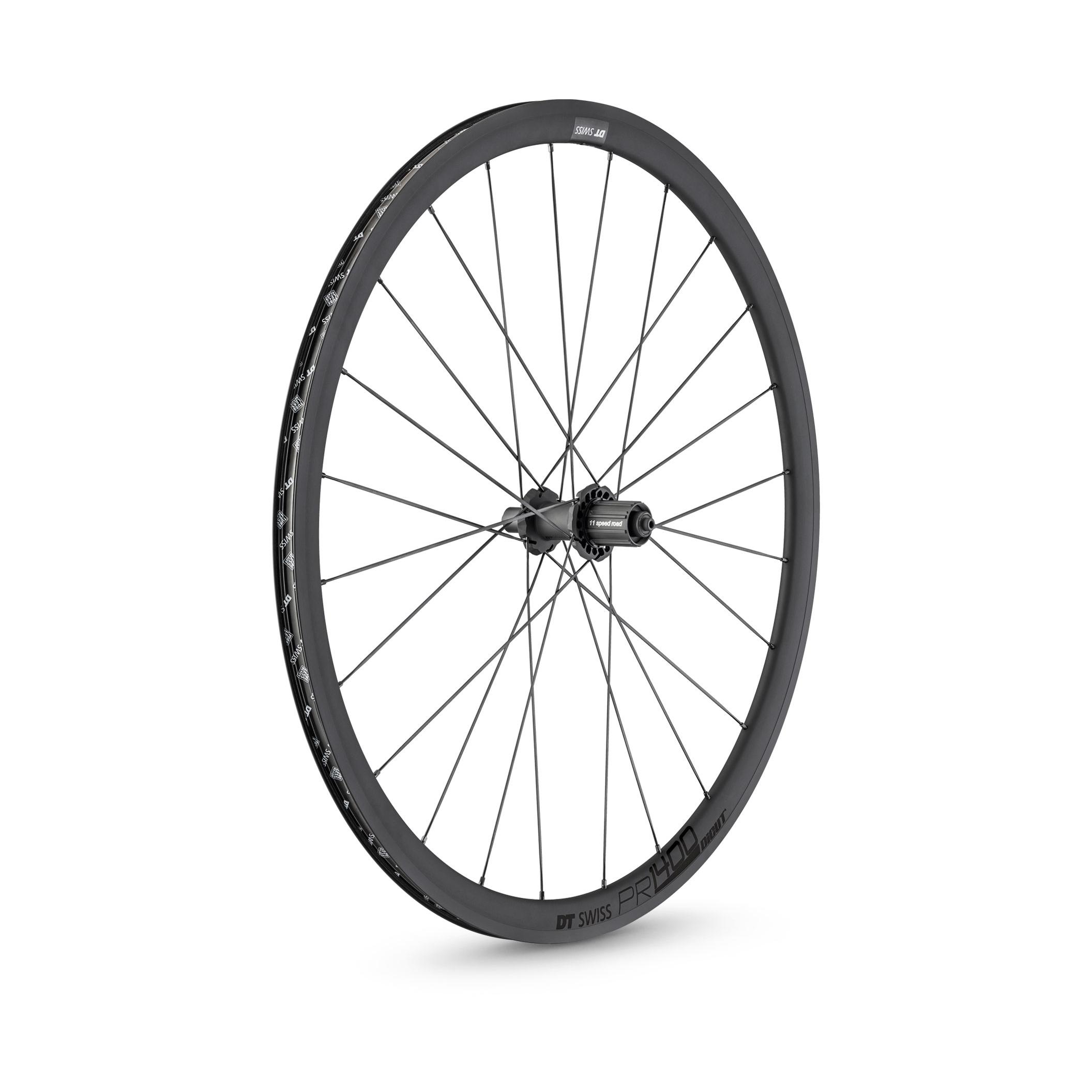 DT Swiss Roue Arrière PR 1400 DICUT® Graphite 32 OXiC - Freinage Patins - Pneus Noir 