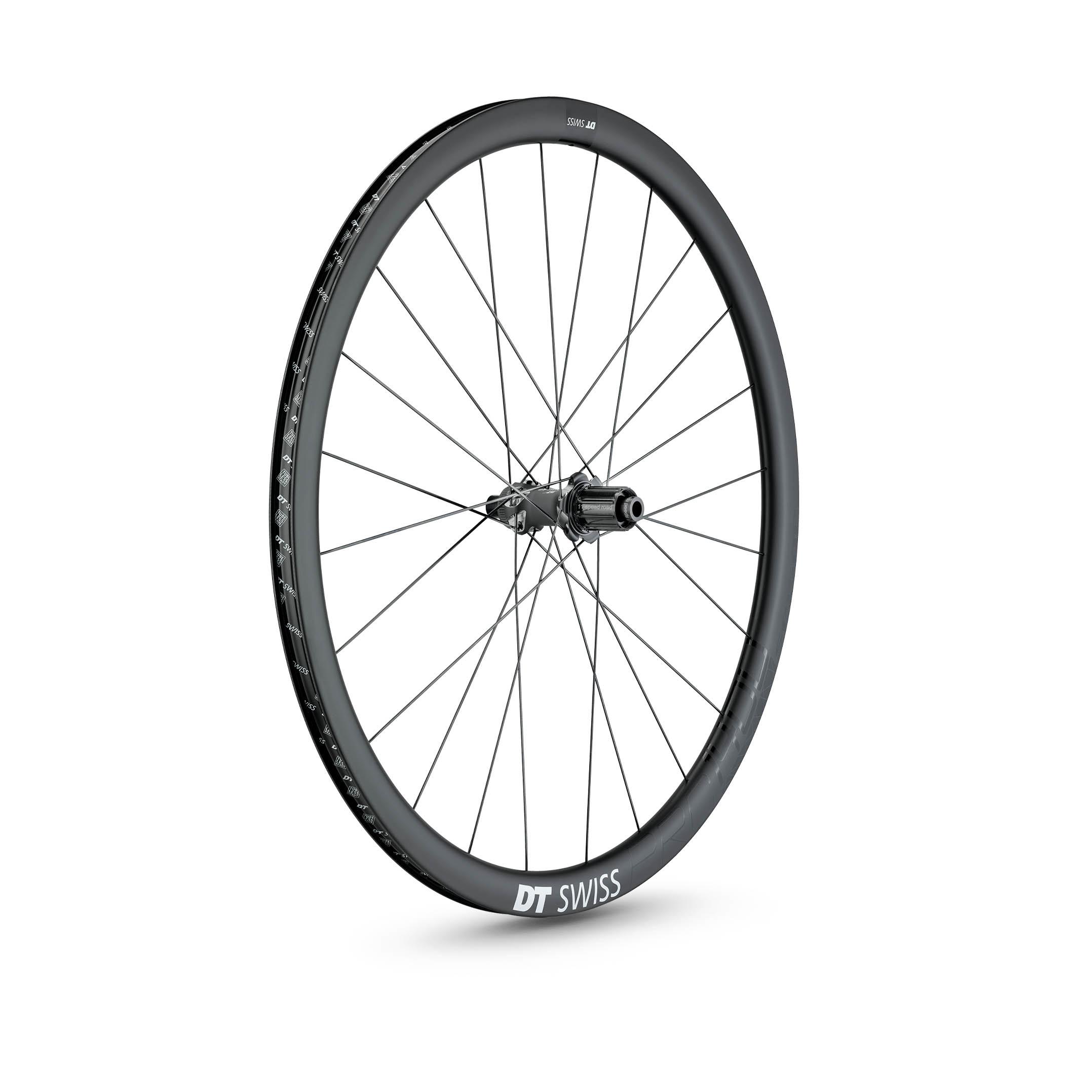DT Swiss Roue Arrière PRC 1400 SPLINE 35mm Corps Shimano 11s - Freinage Disque (Centerlock) Noir 
