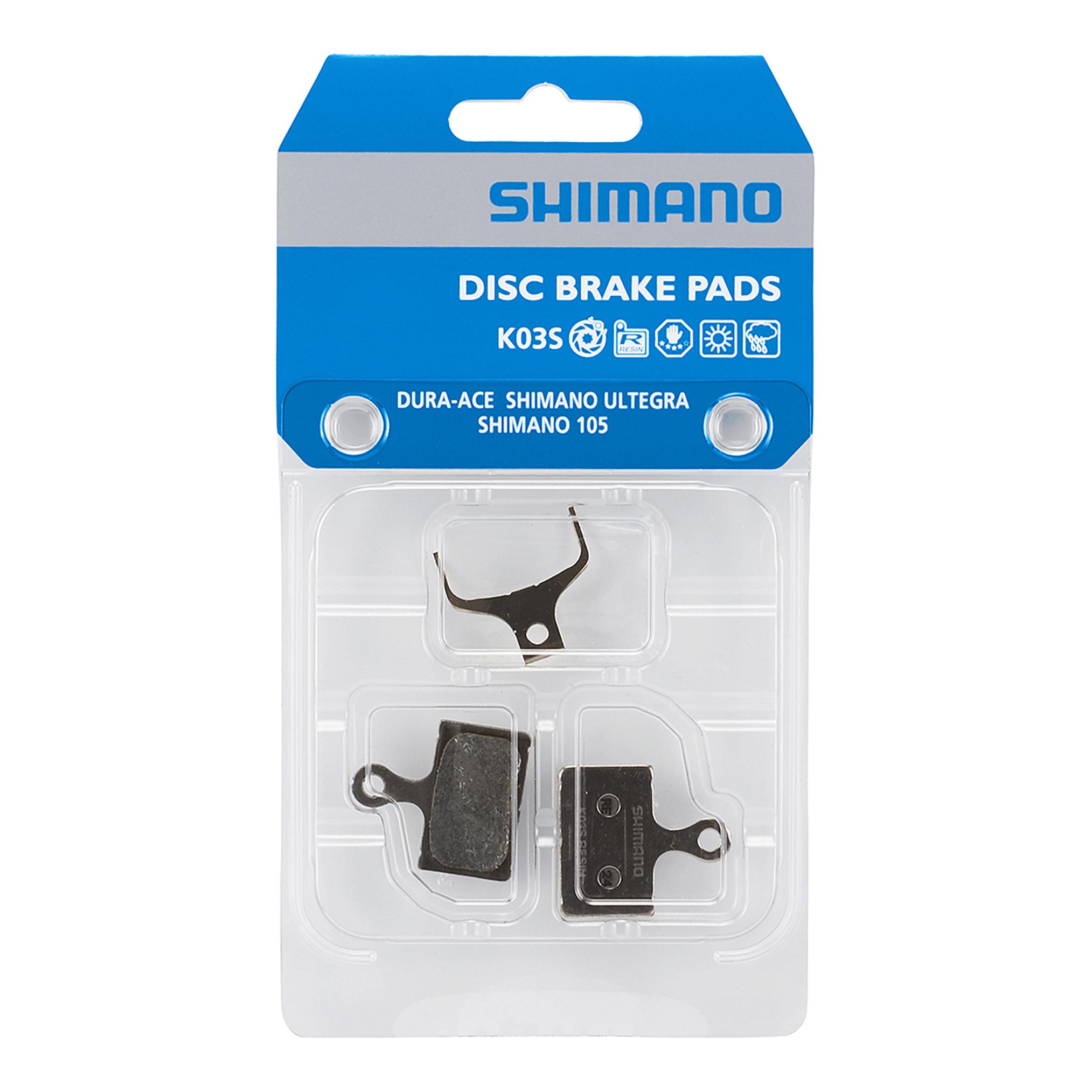 Shimano Disc Brake Pad Set Resin K03S Incl Ressort/Vis Par 1 paire Argenté 