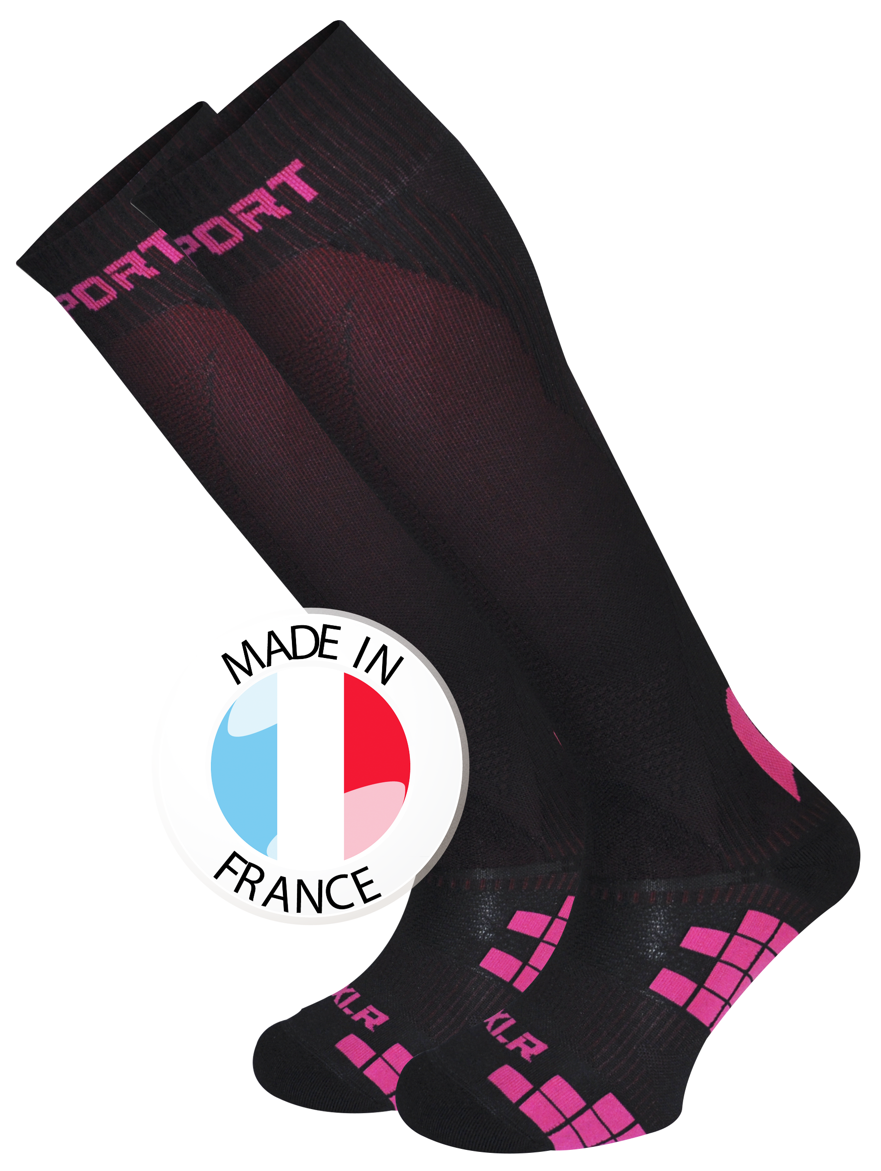 Chaussettes de compression xlr bv sport noir et rose dès ...