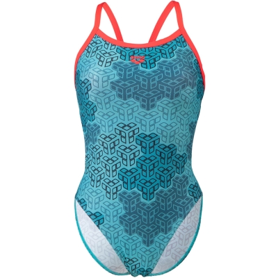 Arena Camo Kikko Swimsuit Challenge Back Femenino Multicolor
