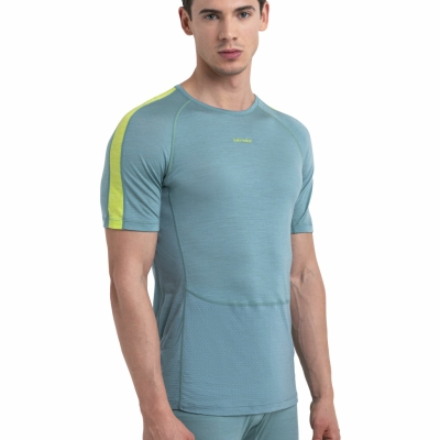 Icebreaker 125 Zoneknit Short Sleeve Crewe Homme Bleu