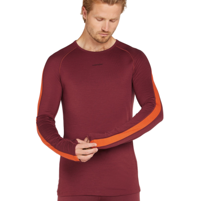 Icebreaker Zoneknit 200 Long Sleeve Crewe Men Bordeaux