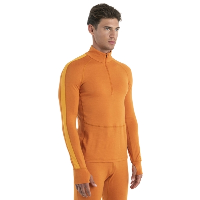 Icebreaker Zoneknit 260 Long Sleeve Half Zip Hombre Naranja