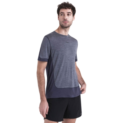 Icebreaker Merino 125 Zoneknit Energy Wind Short Sleeve Shirt Homme Gris