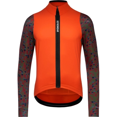 Gore Wear Spinshift Thermo Long Sleeve Jersey Mens fireball/utility green Homme Orange