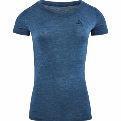 Odlo T-Shirt Womanches Courtes Merino 130 Woman Dark blue
