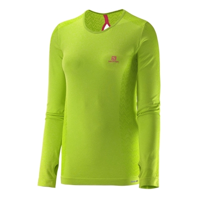 Salomon Elevate Seamless Long Sleeves Tee Woman Green
