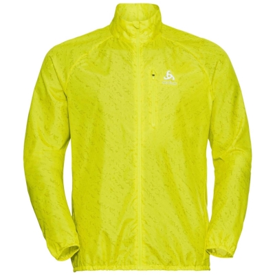 Odlo Jacket Zeroweight Print Homme Jaune fluo