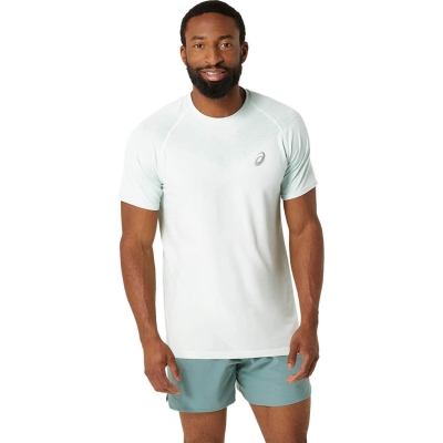 Asics Seamless Short Sleeve Top Homme Vert d'eau