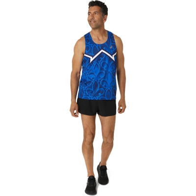 Asics Nations Run Singlet Hombre Azul