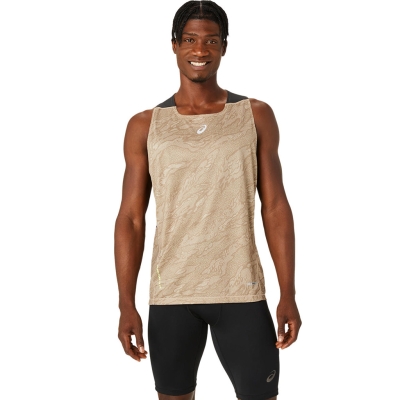 Asics Fujitrail Singlet Hombre Beige