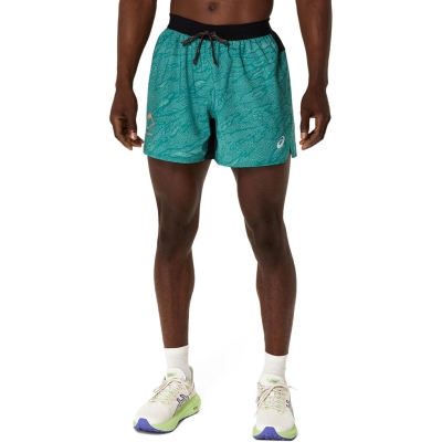 Asics FUJITRAIL ALL OVER PRINT 5IN SHORT Homme Bleu
