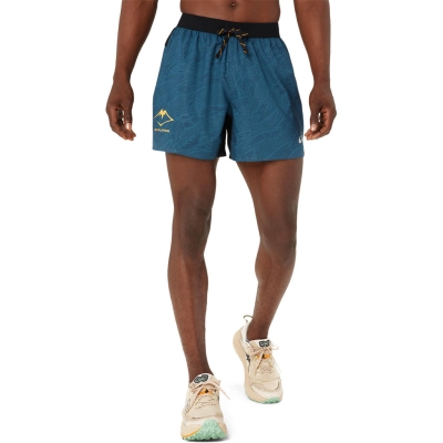 Asics Fujitrail All Over Print 5In Short Homme Bleu