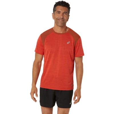 Asics Road Short Sleeve Top Homme Rouge