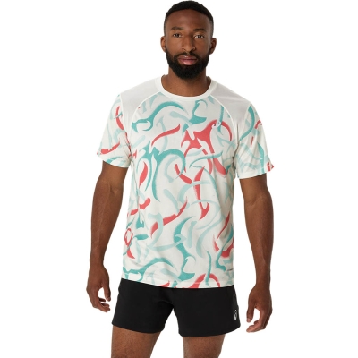 Asics ROAD ALL OVER PRINT SS TOP Homme Multicolore