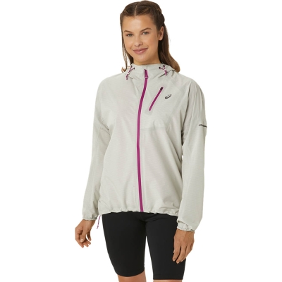 Asics Fujitrail Waterproof Jacket Woman Grey