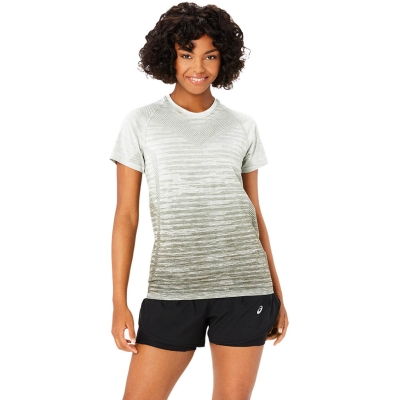 Asics Seamless Short Sleeve Top Femme Kaki