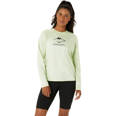 Asics Fujitrail Logo Long Sleeve Top Woman Green