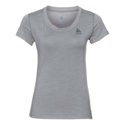 Odlo Base Layer Top Crew Neck Short Sleeve Merino 130 Woman Light grey