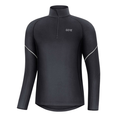 Gore Wear Mid Long Sleeve Zip Shirt Hombre Negro