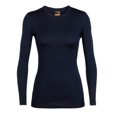 Icebreaker 200 Oasis Long Sleeve Crewe Femenino Azul oscuro
