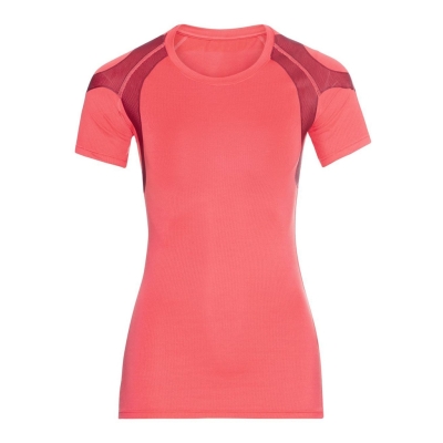 Odlo T-Shirt Short Sleeve Crew Neck Active Spine Femme Rose