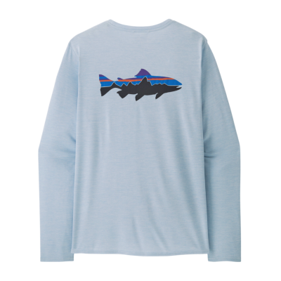 Patagonia Long Sleeve Cap Cool Daily Graphic Shirt - Waters Men Blue