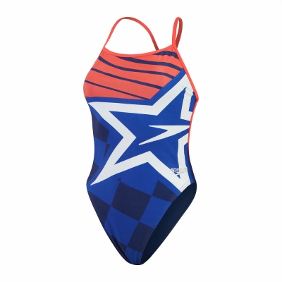 Speedo Womens Placement Digital Vback Frau Blau