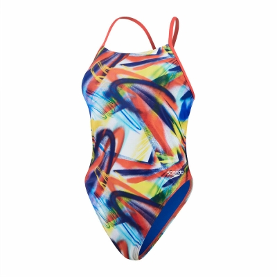 Speedo Womens Allover Digital Lattice Tie-Back Frau 